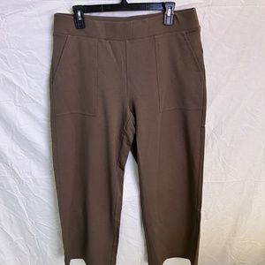 NWT J. JILL Pure Jill Women's Affinity Straight Crop Pants in Shale Brown